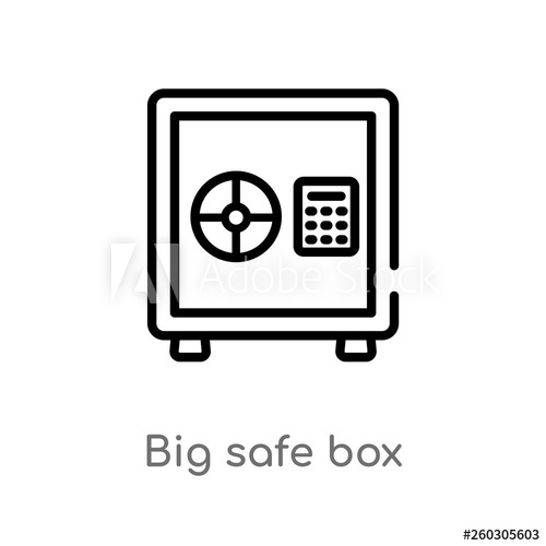 Outline Big Safe Box Vector Icon Isolated Black Simple Line 500x500 Outline Big Safe Box Vector Icon Isolated Black Simple Line