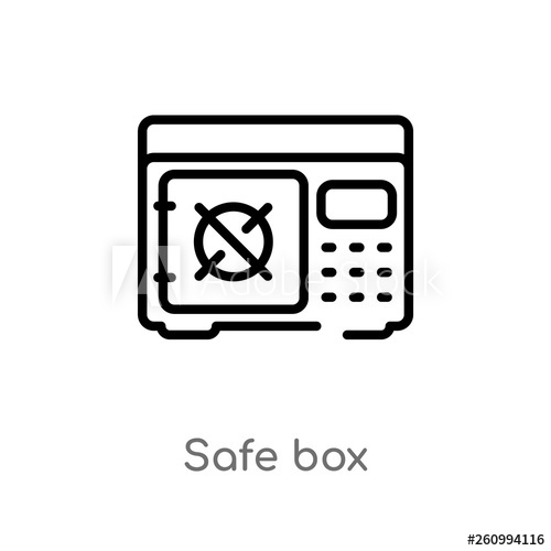 Outline Safe Box Vector Icon Isolated Black Simple Line Element 500x500 Outline Safe Box Vector Icon Isolated Black Simple Line Element