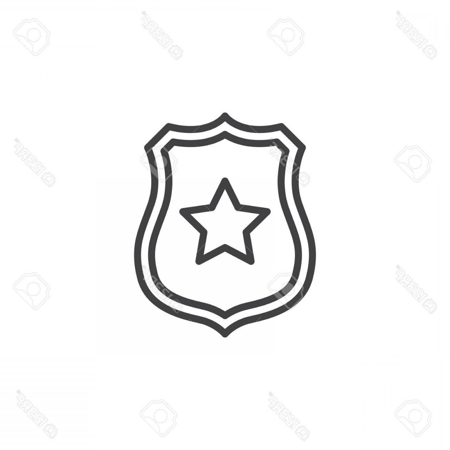 1560x1560 Photostock Vector Sheriff Badge With Star Line Icon Outline Vector