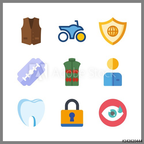 500x500 Safety Icon Vector Illustration Safety Set Vest And Worker