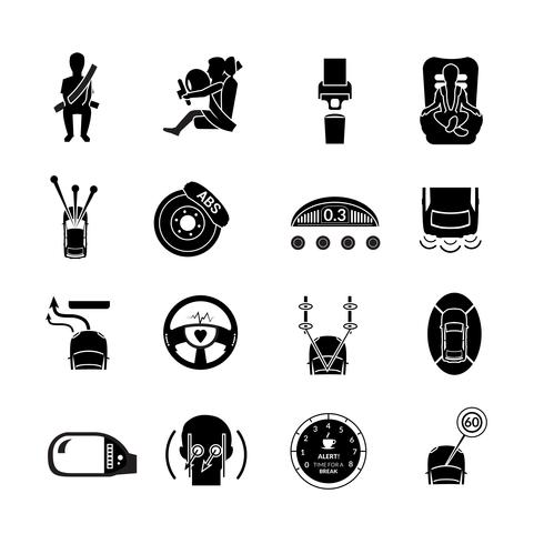 490x490 Car Safety Icons Black