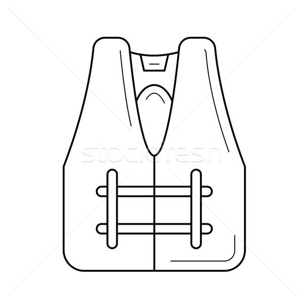 600x600 Safety Jacket Line Icon Vector Illustration Andrei Krauchuk