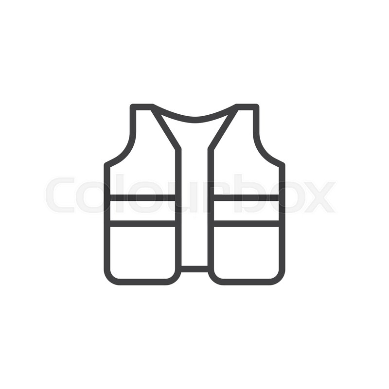 800x800 Safety Jacket Outline Icon Linear Stock Vector Colourbox