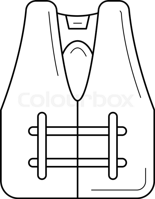 624x800 Safety Jacket Vector Line Icon Stock Vector Colourbox