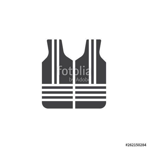 500x500 Safety Vest Vector Icon Filled Flat Sign For Mobile Concept
