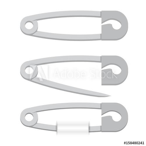 500x500 Safety Pn French Metal Pins Vector Illustration