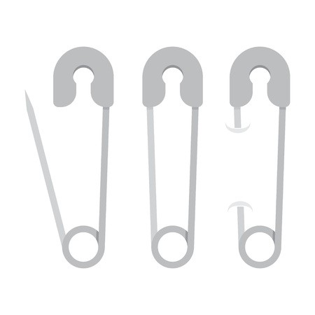 450x450 Collection Of A Open And Closed Safety Pin, Vector Illustration