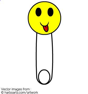 335x355 Download Smiley Face Safety Pin