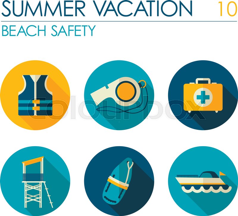 800x727 Lifeguard Beach Safety Vector Flat Stock Vector Colourbox