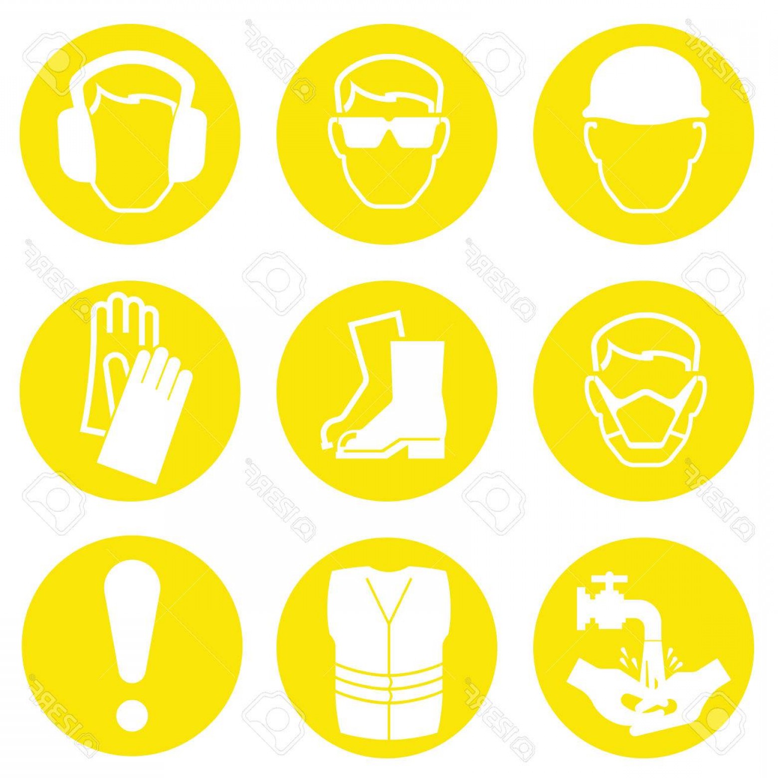 1560x1560 Photostock Vector Yellow Construction Industry Health And Safety