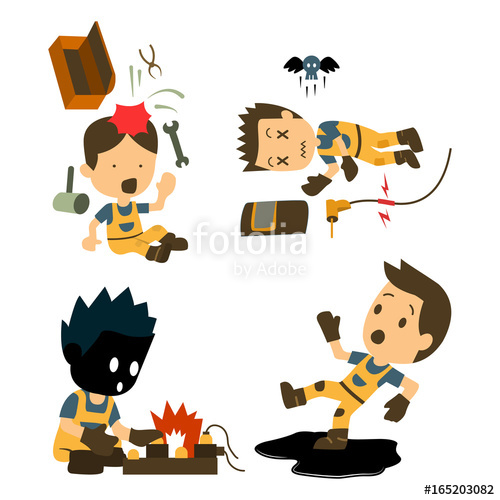 500x500 Set Of Construction Worker, Accident Working, Safety First, Health