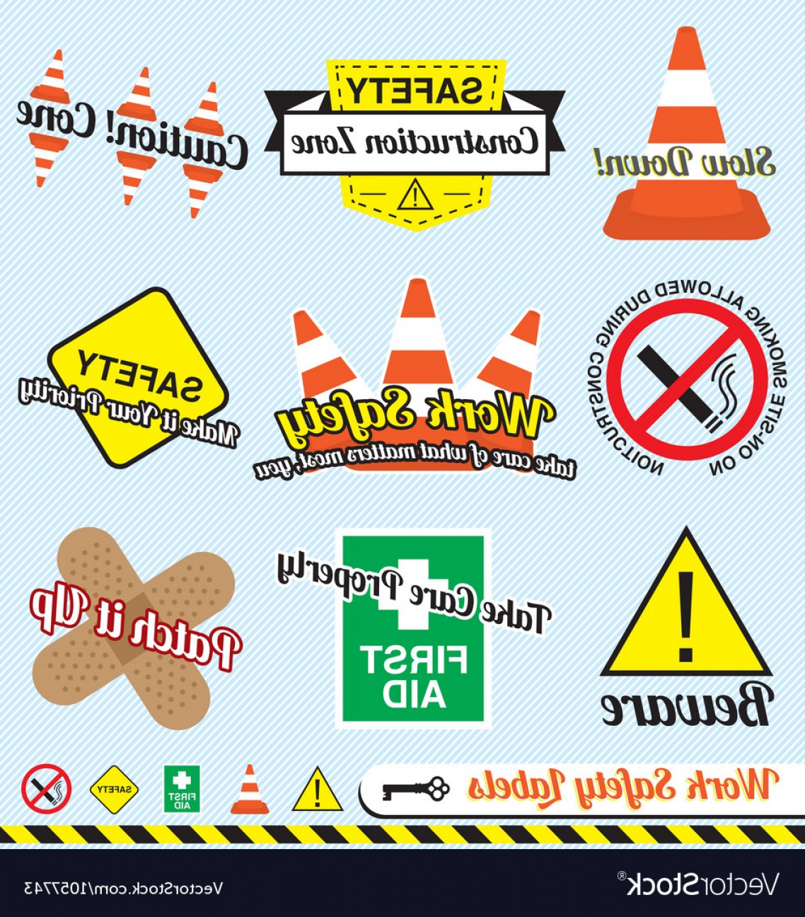 1138x1296 Work Safety And Construction Labels Vector Cqrecords