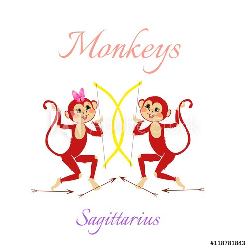 Funny Horoscope With Cute Monkeys Zodiac Signs Sagittarius 500x500 Funny Horoscope With Cute Monkeys Zodiac Signs Sagittarius