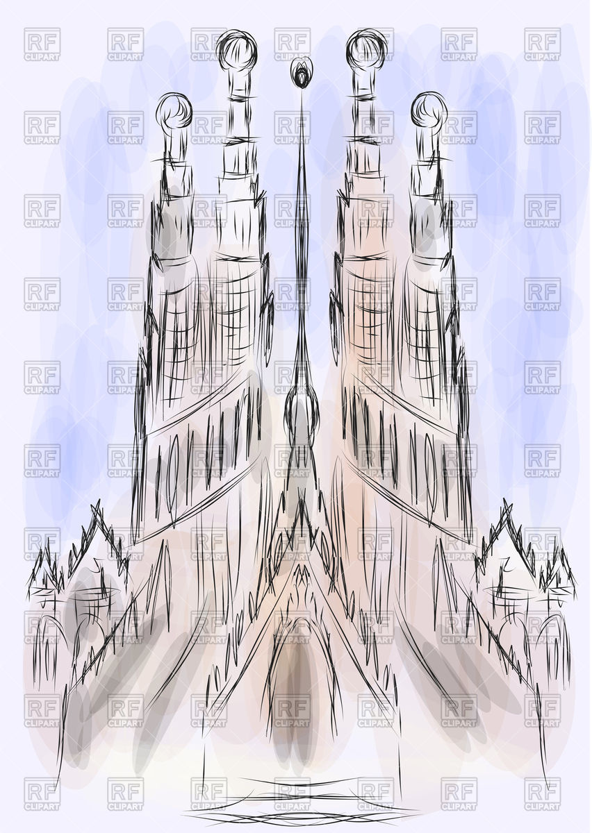 852x1200 Sagrada Familia Cathedral Vector Image Of Architecture, Buildings