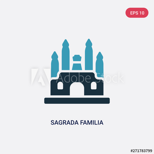 500x500 Two Color Sagrada Familia Vector Icon From Monuments Concept
