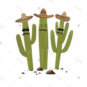 Three Cute Cartoon Saguaro Cactus In Sombrero Friends Forever 300x300 Three Cute Cartoon Saguaro Cactus In Sombrero Friends Forever