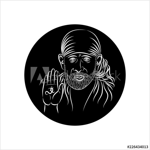 500x500 Calligraphic Shirdi Sai Baba