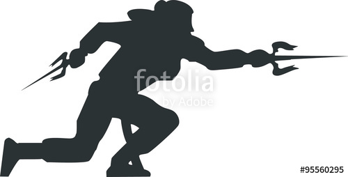500x254 Vector Silhouette Of Ninja Sai Stock Image And Royalty Free