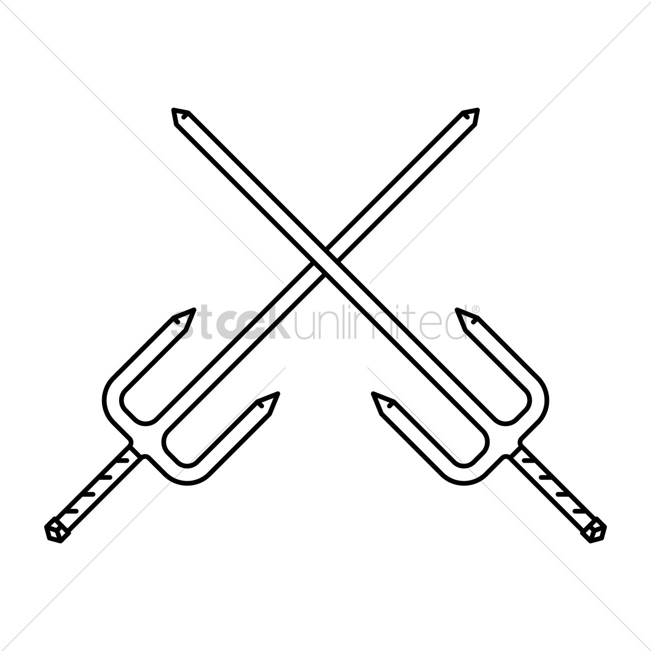 1300x1300 Crossed Sai Vector Image