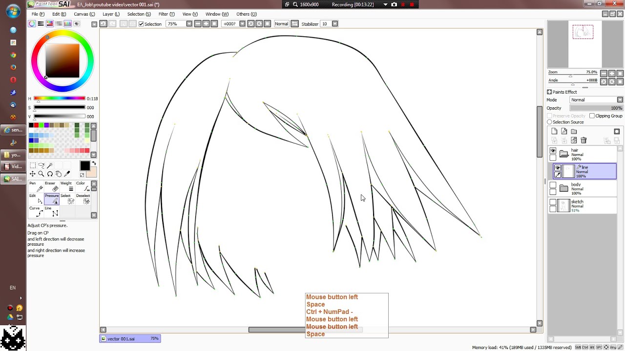 1280x720 Easy Paint Tool Sai Vector Work Tutorial How To Part