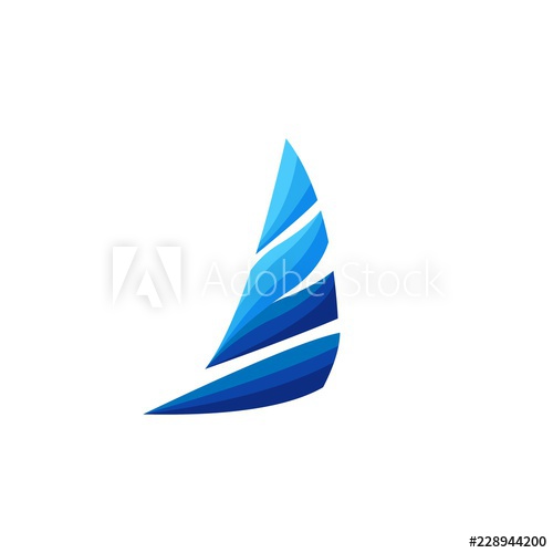 500x500 Elegant, Simple And Sophisticated Abstract Sail Boat Vector Logo
