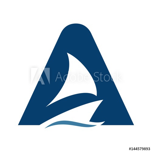 500x500 Letter A And Sail Boat Logo Vector