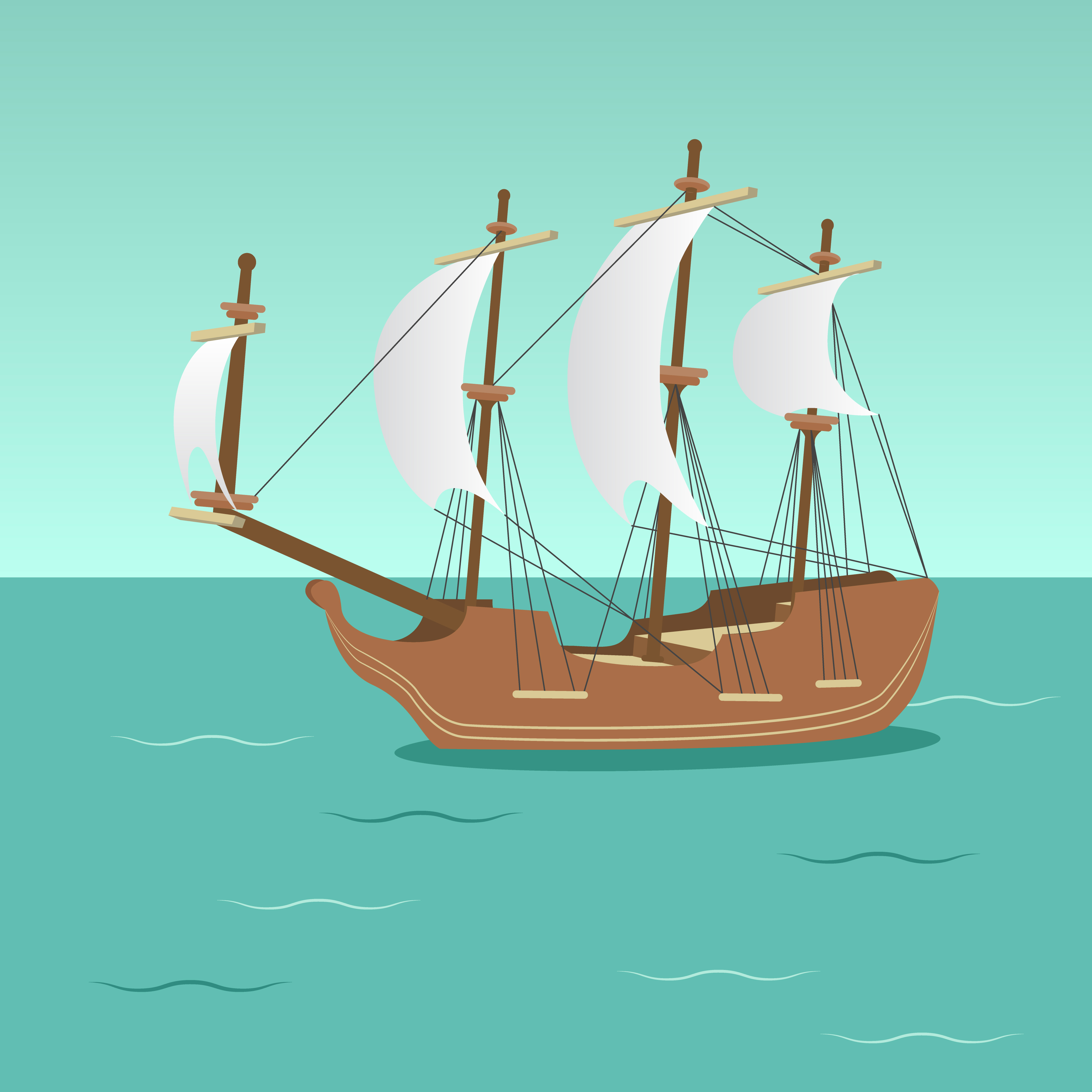 4000x4000 Old Sailing Ship Free Vector Art