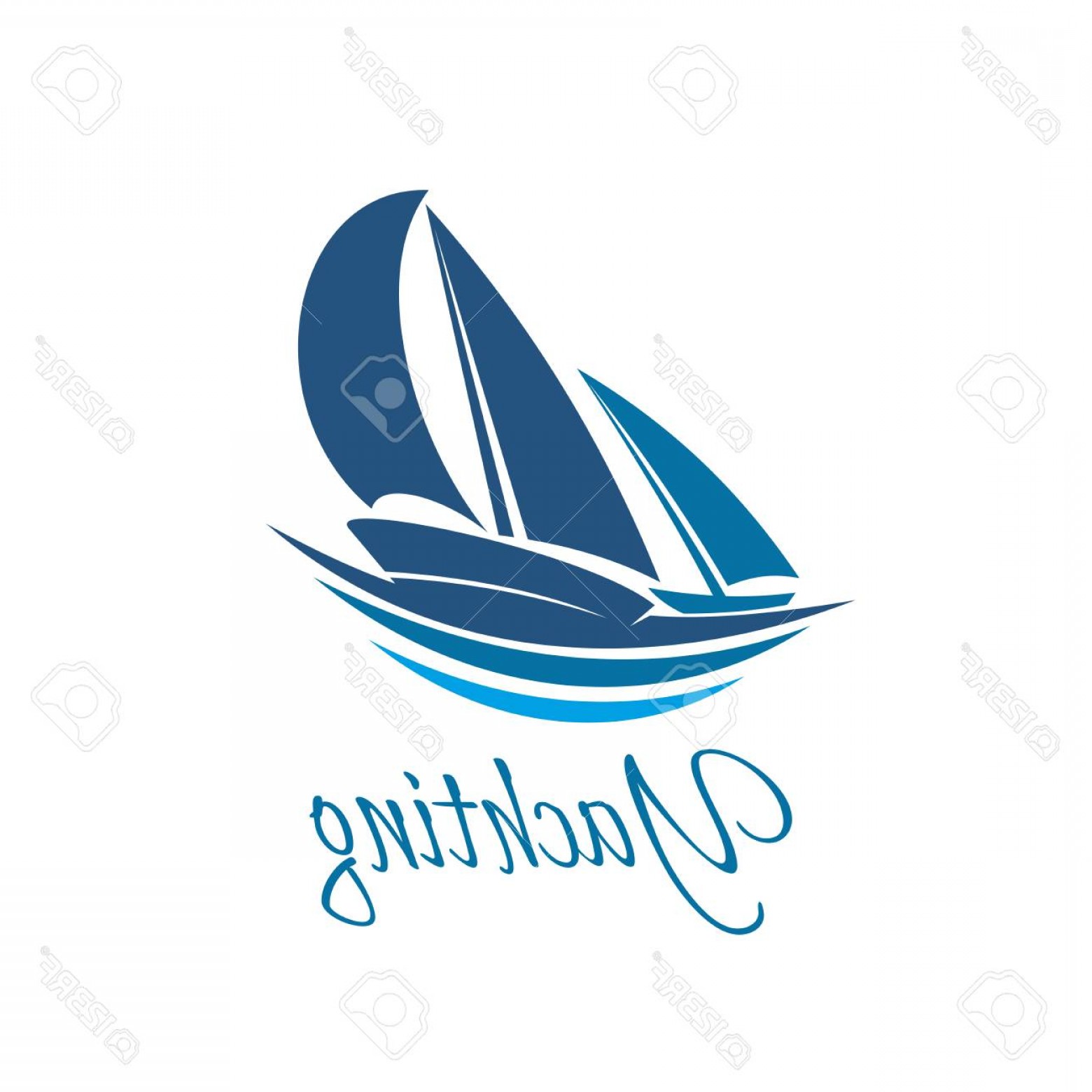 1560x1560 Sailboat With Waves Vector Studiogrfx