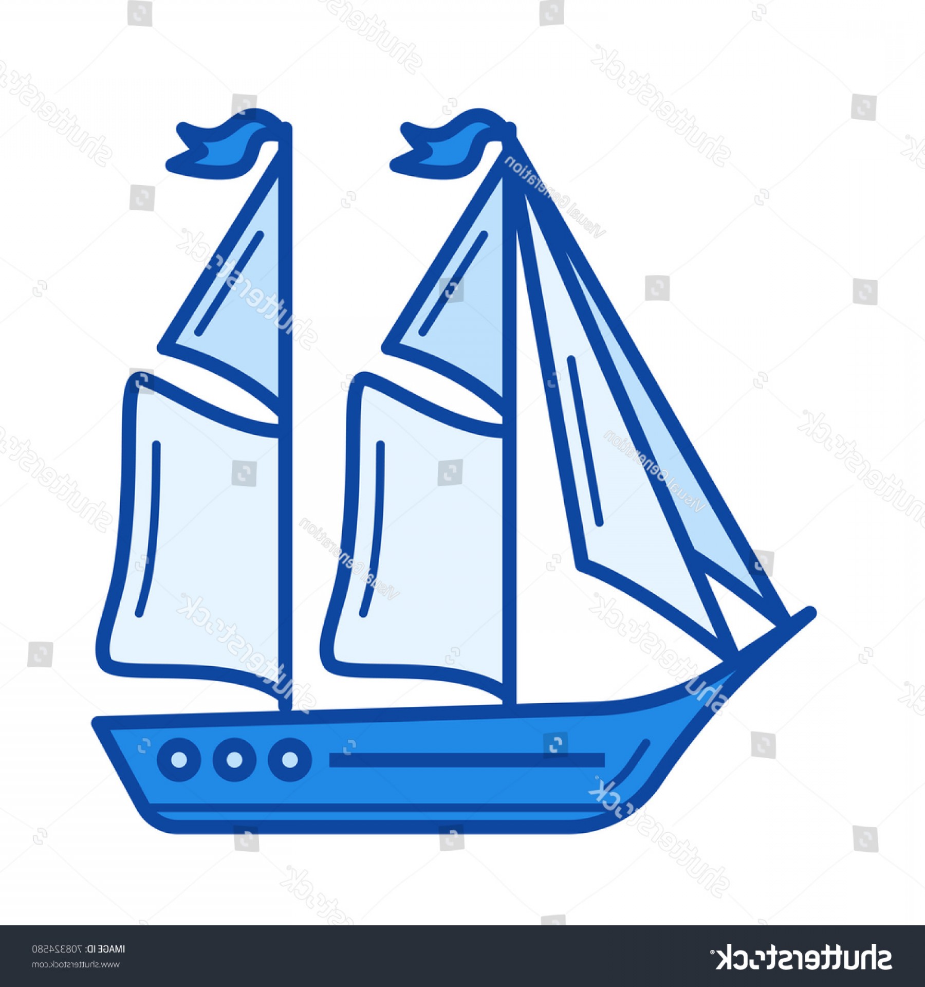 1800x1920 Sailing Boat Vector Line Icon Isolated Soidergi