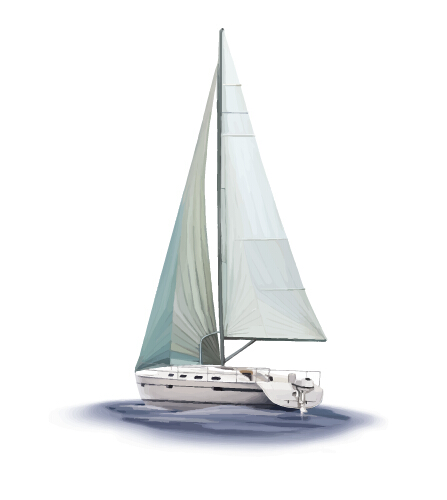 447x500 Vector Sailing Boat Design Material Free Download