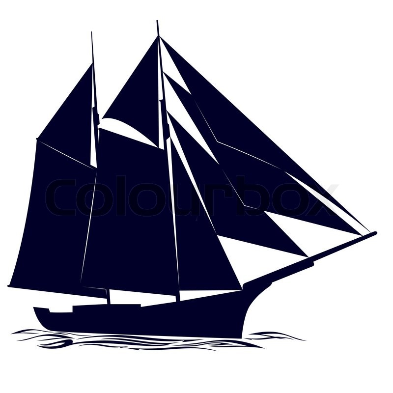 800x800 Contour Of An Old Sailing Ship Stock Vector Colourbox