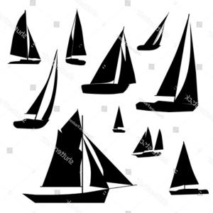 300x300 Photostock Vector Silhouette Of A Sailing Boat On A White