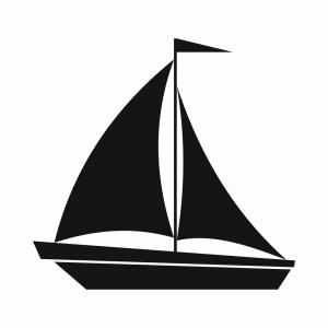 300x300 Photostock Vector Simple Boat Silhouette On White Background