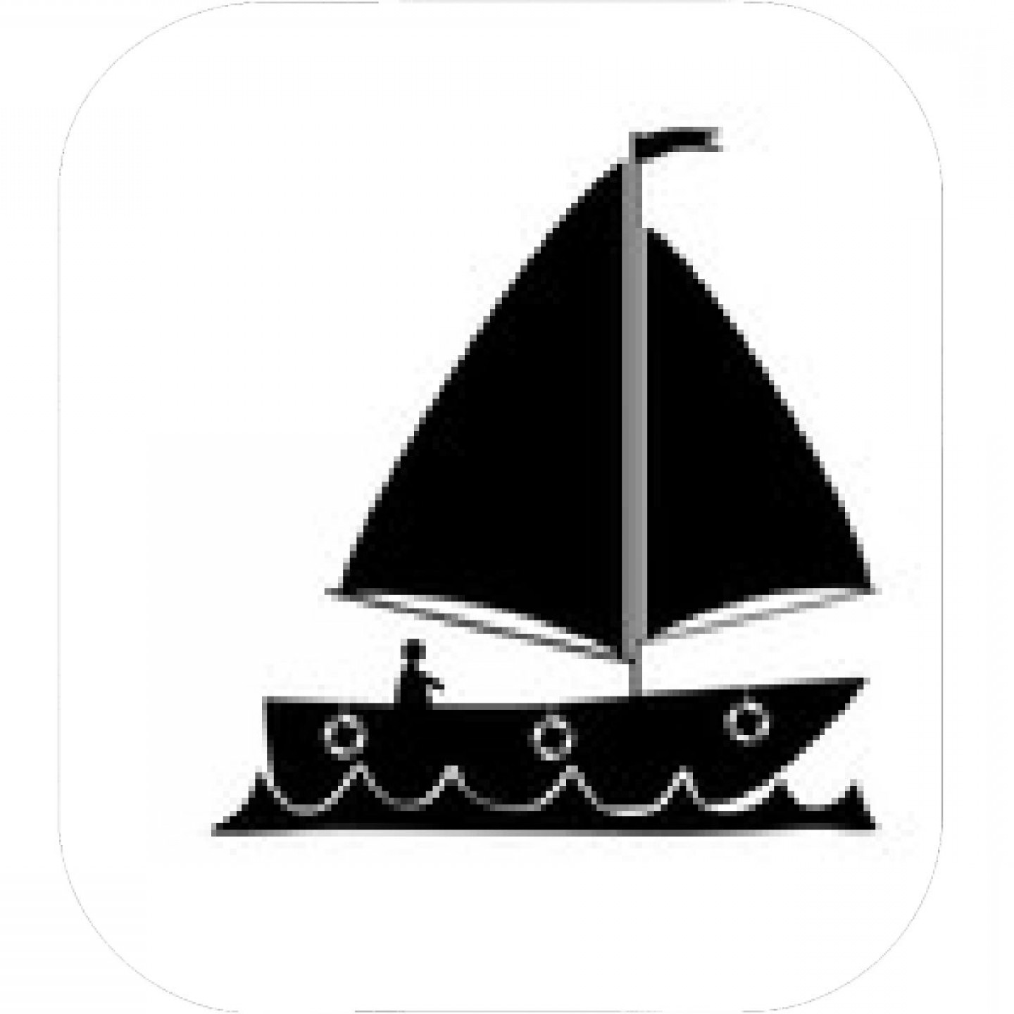 1440x1440 Sailboat Icon Over White Background Transportation Vehicle Design