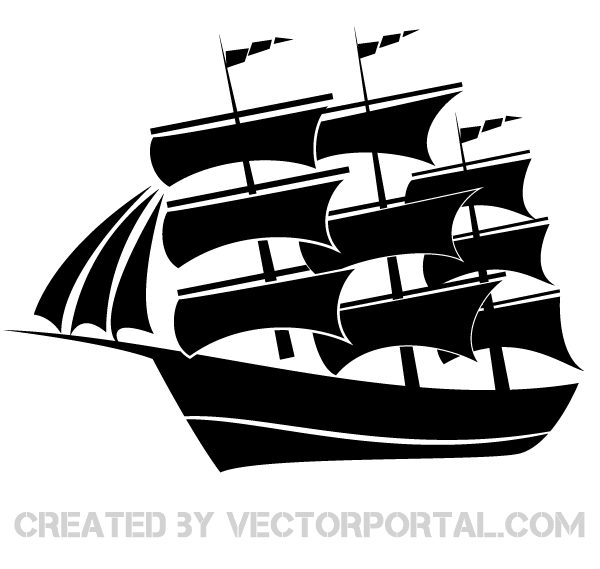 600x569 Sailboat Silhouette Vector Art