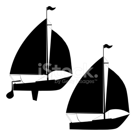 438x440 Sailboat Silhouettes Stock Vector