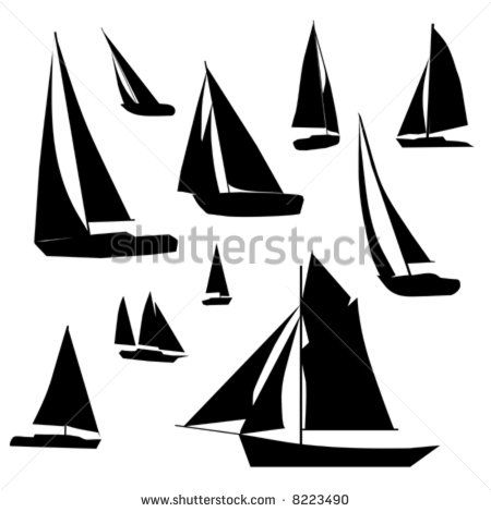 450x470 Vector Collection Of Isolated Sailboat Silhouette Designs Home