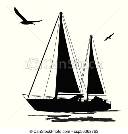 450x470 Collection Of 'sailing Boat Silhouette' Download More Than