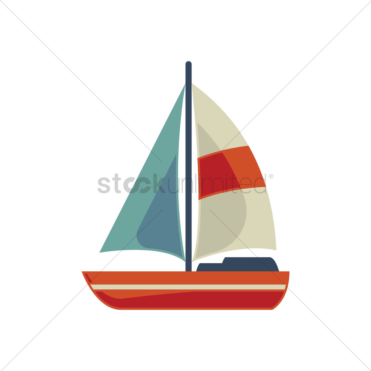 1300x1300 Sailboat Vector Image