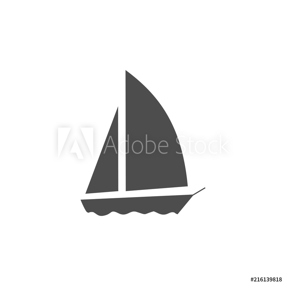 1000x1000 Photo Art Print Sailboat Vector Icon Europosters