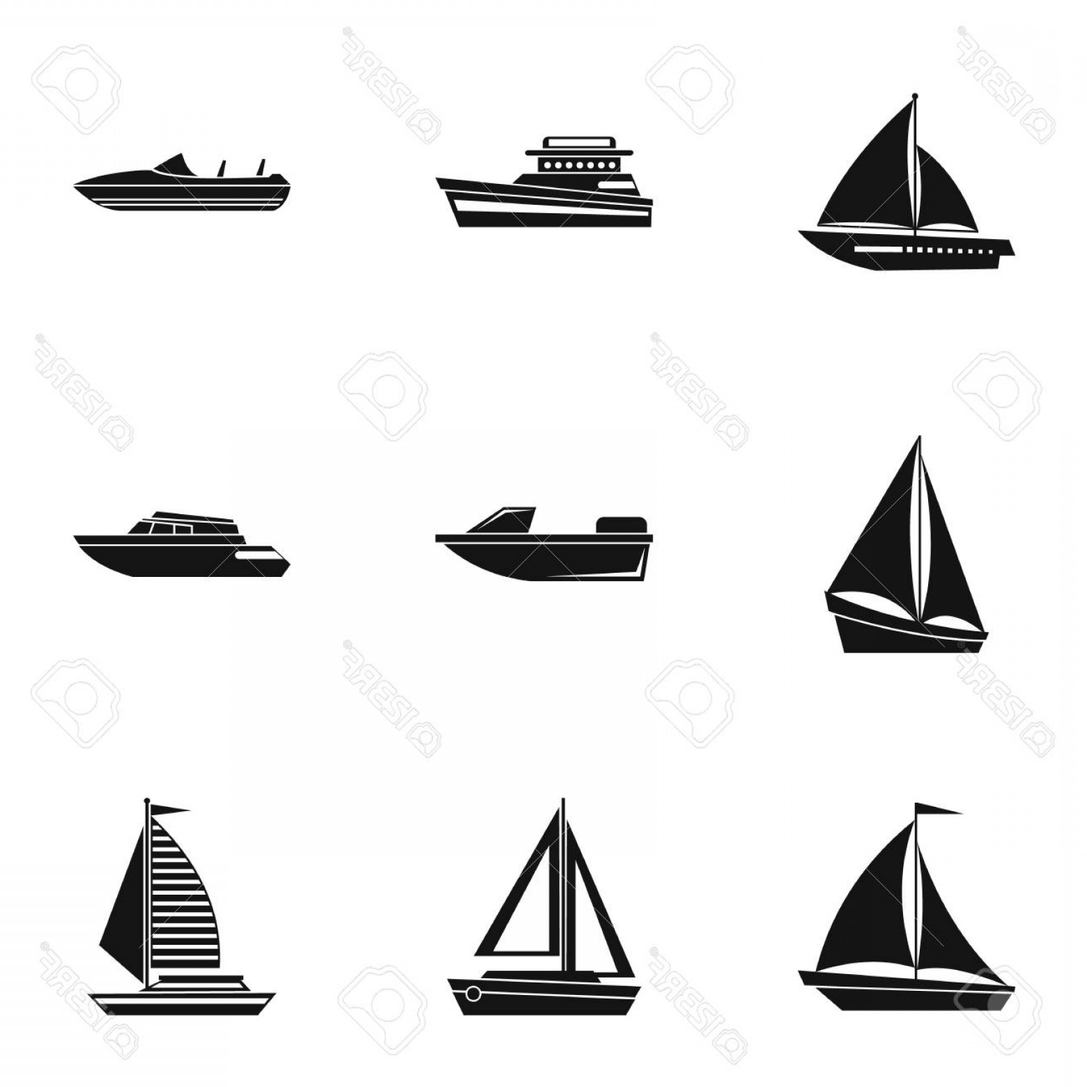 1560x1560 Photostock Vector Boat Icons Set Simple Illustration Of Boat