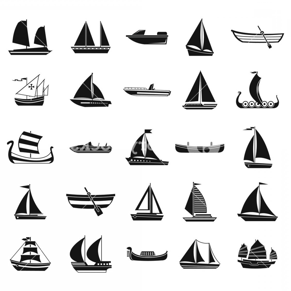 1200x1200 Boat Icon Set Simple Set Of Boat Vector Icons For Web Design