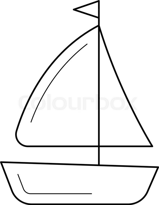 620x800 Sailboat Vector Line Icon Isolated On Stock Vector Colourbox