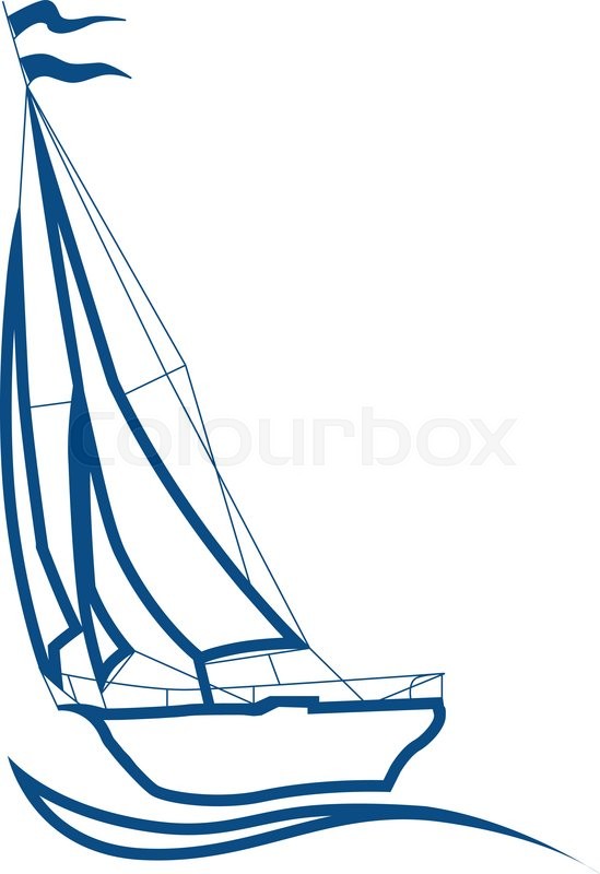 549x800 Silhouette Of Sailboat, Vector Sign Stock Vector Colourbox