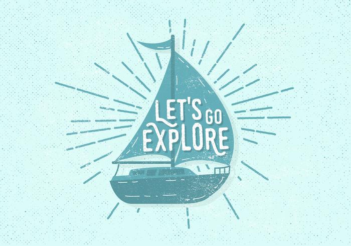 700x490 Earmarked Vintage Sailboat Vector Illustration