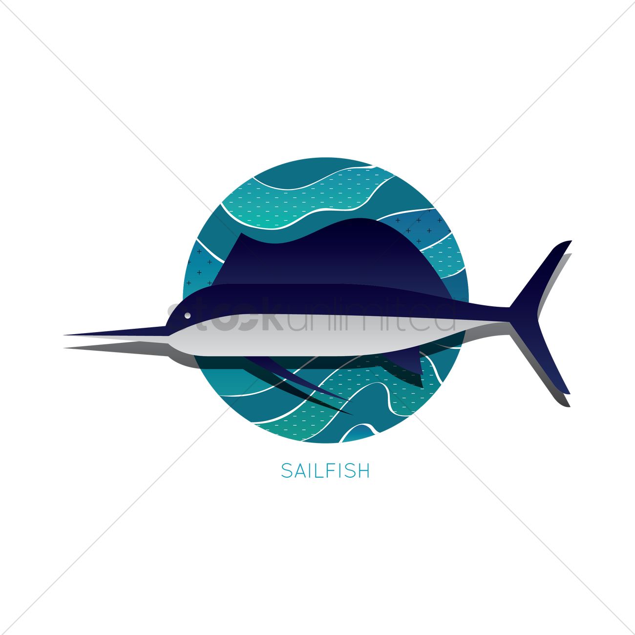 1300x1300 Sailfish Vector Image