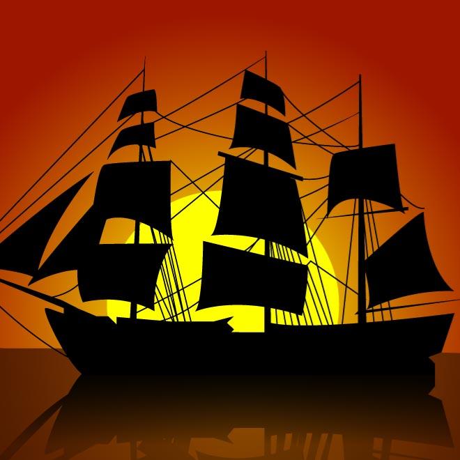 660x660 Free Sailing Ship Vector Silhouette Files, Vectors