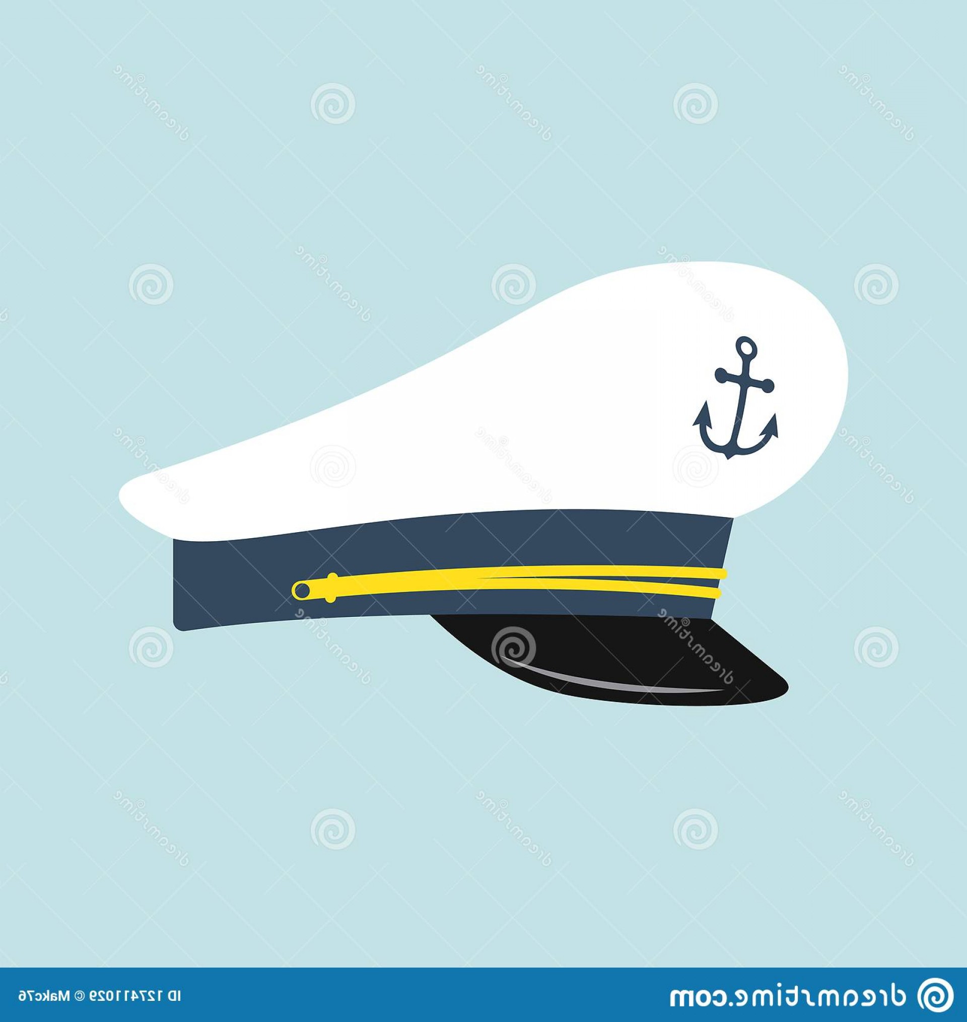 1920x2028 Captain Hat Anchor Emblem Sailor Cap Vector Illustration Isolated