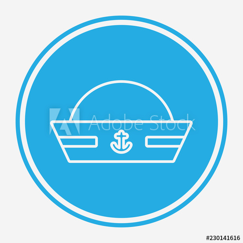 500x500 Sailor Hat Vector Icon Sign Symbol