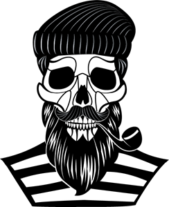 Skull Of Old Sailor Image Logo Vector 244x300 Skull Of Old Sailor Image Logo Vector